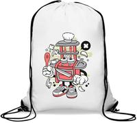 Ensemble de cuisine pour jouets style hip-hop drôle art sac de gym décontracté sac à cordon blanc
