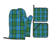 Ensemble de Cuisine Quatre pièces en Tartan écossais Macleod of Harris, Comprenant Gants et Support à casseroles.