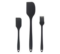 Ensemble de cuisine tout-en-un, spatule en Silicone, brosse à huile, beurre, grattoir gâteau unique, outil cuisson, 1 ensemble pour Racler(Black)