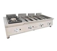 Ensemble de Cuisson Combiné FLEXI Série 600 Meuble avec 2 Grilles, Réchaud et Frytop Chromé