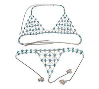 Ensemble de culottes et soutiens-gorge en strass pour femme, Strass