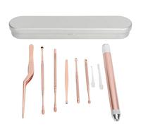 Ensemble de Cure-Oreilles Outil pour enlever Le cérumen avec lumière LED Pointe en Spirale en Acier Inoxydable pour Coton-Tige sûr hygiénique étui de Rangement Portable Maison