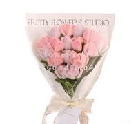 Ensemble de cure-pipes faits à la main - Bouquet de tulipes torsadées à la main - Kit d'artisanat - Fleurs artificielles torsadées - Longue durée - Pour fête de mariage, décoration d'intérieur (rose)