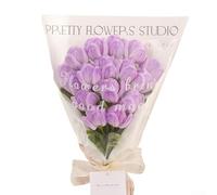 Ensemble de cure-pipes faits à la main - Bouquet de tulipes torsadées à la main - Kit d'artisanat - Fleurs artificielles torsadées - Longue durée - Pour fête de mariage, décoration d'intérieur (violet