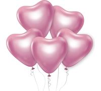 Ensemble de cœurs roses 12" - Ballons Beauty&Charm, parfaits pour toutes les occasions ! Donnez vie à vos fêtes avec nos élégants ballons en platine !
