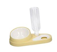 Ensemble de Cuvette de Nourriture de l'eau d'animaux Familiers, Cuvette Automatique en Céramique d'animal Familier Réglée avec l'inclinaison de 15 Degrés 2 dans 1 pour la