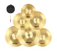 Set de 6 cymbales VEVOR, cymbales en alliage, set de batterie comprenant un HiHat de 355 mm, une crash de 400&455 mm, une ride de 505 mm, une splash de 254 mm, une chinoise de 400 mm, des baguettes de