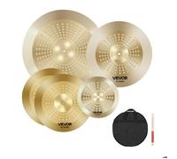VEVOR Ensemble de Cymbales Batterie 254 mm 355 mm 400 mm 505 mm 4 PCS en Alliage (10 14 16 20 Inches)