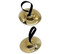 Ensemble de cymbales Crash pour enfants pour spectacles et activités de groupe avec cordes à doigts (2 cymbales à main) - 5,2 cm