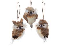 Ensemble de d?corations ? suspendre en forme de hibou brun de 4 po Kurt Adler C2279