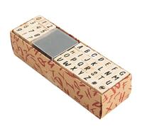 Ensemble De De Lettres en Bois De 40 Pièces avec Tampon Encreur | Alphabet, Chiffres Et Symboles en Caoutchouc | Artisanaux DIY pour Journaux, Scrapbooking, Cartes Et Apprentis