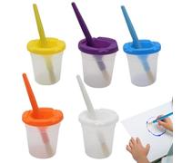 Ensemble de de peinture anti-fuite - Fournitures de e 8,6 cm - Récipients d'art créatifs - légers et anti-fuite en ABS de 310 g avec couvercles hermétiques et pinceaux pour