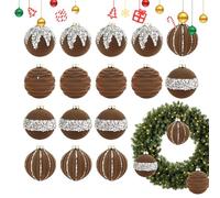 Ensemble de de pour de - 16 Aspect Velours avec Strass, décorations de de incassables de 6 cm | Idéal pour l'intérieur, Le de, la fenêtre, la décora