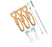 Ensemble de déboucheur de tuyau ergonomique avec tête en forme de D pour un espace restreint - 280 g - Design léger - Sans danger - Matériaux non toxiques - Outil d'entretien de drainage portable