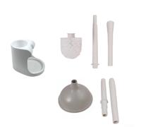 Ensemble de déboucheur et brosse de toilette avec support pour l'efficacité de la salle de bain (blanc)