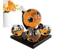 Ensemble de décantation de cave à vin | Carafe à whisky en verre réutilisable en forme de football, 850 ml cruche à décanter à whisky avec set de verseurs - Cadeau pour elle, père, mère, grand-mère