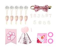 Ensemble de décoration d'anniversaire pour Chien, Jolies Tenues de fête à la Mode avec écharpe, Drapeaux, Chapeau pour célébration d'anniversaire d'animal de Compagnie, Coton