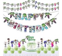 Ensemble de décoration d'anniversaire sur le thème de Bast Boy - Fournitures de fête amusantes et colorées, y compris toiles de fond, bannières, décoration de table - Idéal pour les 1ers anniversaires
