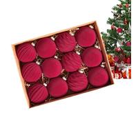 Ensemble de décoration de Balle de Noël de 12 Packs, Ornements en Velours pour Les Ornements pour Arbre de Noël, Boules de Boule