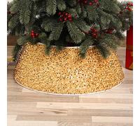 Ensemble de décoration de base de sapin de Noël - Jupe et tablier à paillettes (40 x 60 x 20 cm), décoration de maison de vacances