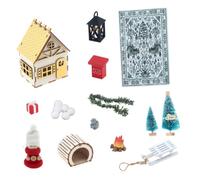 Ensemble de décoration de Cabine avec Texture en Bois, pièce de présentation de Chalet saisonnier, décoration de Village de Vacances, détail de Disposition d ' étagère, Accessoire de de Paysage de