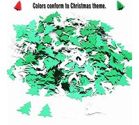 Ensemble de décoration de confettis de Noël festif et coloré, paillettes dispersées pour les décorations de fête de vacances, plastique 16 g 31 g, lot varié (Cerf Sika+petit sapin de Noël vert)