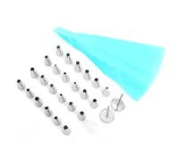 Ensemble de décoration de gâteaux de 28 pièces avec douilles en acier inoxydable for fleurs en crème au beurre, biscuits et décorations en haricots solubles