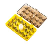 Ensemble de décoration de gâteaux en acier inoxydable de 18 pièces, outils de pâtisserie professionnels for crème au beurre, glaçage et fleurs en papier gaufré