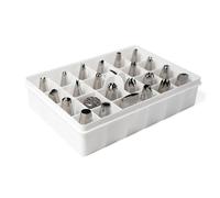 Ensemble de décoration de gâteaux en acier inoxydable de 24 pièces, outils de pâtisserie essentiels avec embouts en forme de fleur, d'étoile et de feuille for le glaçage et les biscuits