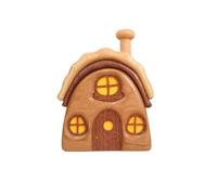 Ensemble de décoration de maison en bois fabriqué à la main avec fenêtres lumineuses chaudes, présentoir de village pour étagère, bureau, table (modèle maison de chalet forestier)