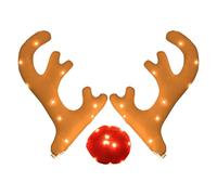 Ensemble de décoration de Noël avec bois de renne de voiture - 25 x 38 cm - Kit de décoration de Noël - Kit universel clip-0n pour décoration de voiture | Voitures, camions, VA-NS, SUV, fêtes de fin