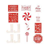 Ensemble de décoration de plateau de table de Noël | Décorations mignonnes en bois 3D - Pour la maison, la cuisine, le comptoir, la cheminée, les étagères et les fêtes du Nouvel An