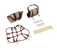 Ensemble de Décoration de Simulation RC, Accessoires de Décoration de Simulation RC Sac de Bagage Filet de Bagage de Toit pour Traxxas 1/18 TRX4M (Rouge)