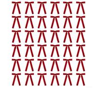 Ensemble de décoration de vacances avec 36 nœuds en ruban de velours, double nœud, extrémités inclinées et cravate torsadée pour décorations de sapin et de couronne (nœud rouge)