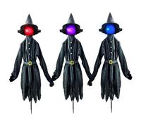 Ensemble de décoration d'halloween extérieure de 3 59 Pouces éclaircies sorcières Tenant la Main, Visage sorcière éclatant avec des enjeux pour la Maison Jardin Jardin