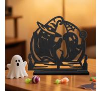 Ensemble de décoration d'Halloween - Statue de cavalier sans tête - Statues de table de village en métal - Figurine de cavalier sans tête debout creuse et réutilisable (taille A, taille unique)