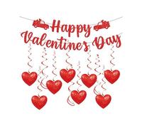 Ensemble de décoration portable pour la Saint-Valentin, bannières décoratives pour un transport facile aux fêtes en plein air, décorations Happy Valentine's Day