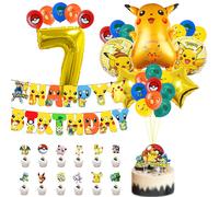 Ensemble de décoration pour fête d'anniversaire Pokémon, nouvelle combinaison de ballons en latex et ballons en aluminium pour événements, fournitures pour fête d'anniversaire, bannière de fond, 8th B