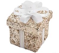 Ensemble de décoration pour sapin de Noël avec boule en dentelle rouge faite à la main et boule texturée noire, matériau en mousse avec accents pailletés pour un style durable de vacances (J)