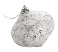 Ensemble de décoration pour sapin de Noël avec boule en dentelle rouge faite à la main et boule texturée noire, matériau en mousse avec accents pailletés pour un style de vacances durable (B)