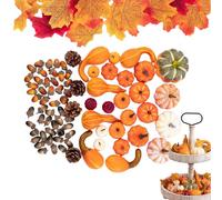 Ensemble de Décorations Citrouilles - 166/180 Pièces Décorations Table Glands Thanksgiving Récolte | pour la Maison Fêtes Boulangerie Guirlandes Noël Mariage Bureau Magasins