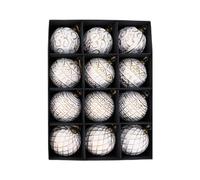 Ensemble de décorations d ' arbre, 12 pièces, décoration de boule vintage avec ficelle attachée pour branches de Noël et accents de couronne, ornements de Noël vintage, boules de vacances à ficelle en