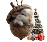 Ensemble de décorations d'animaux - Figurine de Gland en résine - avec Finition 3D Festive - Présentoir Charmant pour décoration de la Maison, intérieur et extérieur, Mur, Porte, cheminée