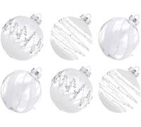 Ensemble de décorations de boules de Noël - Ornements d'arbre de Noël Belles décorations suspendues (6 pièces, Blanche-Neige)