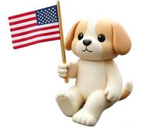 Ensemble de décorations de bureau 3D en PLA pour décoration de bureau à thème patriotique (chien)