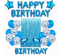 Ensemble de décorations de fête d'anniversaire avec bannière de ballons « Happy Birthday » or rose et confettis et ballons en latex en forme de cœur pour fête prénatale