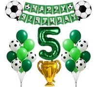 Ensemble de décorations de fête d'anniversaire pour 5e anniversaire - Ballons décoratifs - Toile de fond pour photos - Pour garçons et filles - 5 ans - Fournitures de fête - Bannière de lettres