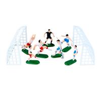 Ensemble de décorations de gâteau de garçon de football créatif pour les fêtes d ' anniversaire avec des matériaux en plastique de qualité alimentaire sûrs et un thème de football couleurs vives