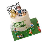 Ensemble de décorations de gâteau de garçon de football créatif pour les fêtes d ' anniversaire avec des matériaux en plastique de qualité alimentaire sûrs et des couleurs vives Creative Football
