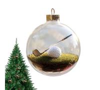 Ensemble de décorations de golf en verre de pour Noël, arbre de sport, boules de Noël en verre transparent, décoration de Noël à suspendre, pour cheminée, porche, intérieur et extérieur